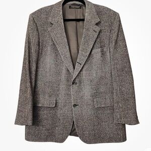Brooks Brothers 100% Camel Hair Glen Plaid Blazer Sport Coat Vintage Jacket